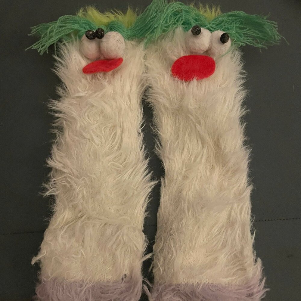 Adorable Fuzzy Monster Character Socks